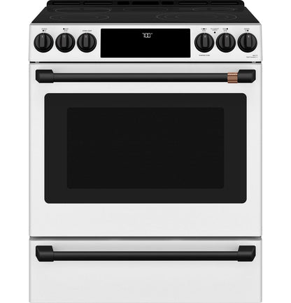 Cafe CES700P4MW2 CAF(EBACK)™ 30" Smart Slide-In, Front-Control, Radiant and Convection Range