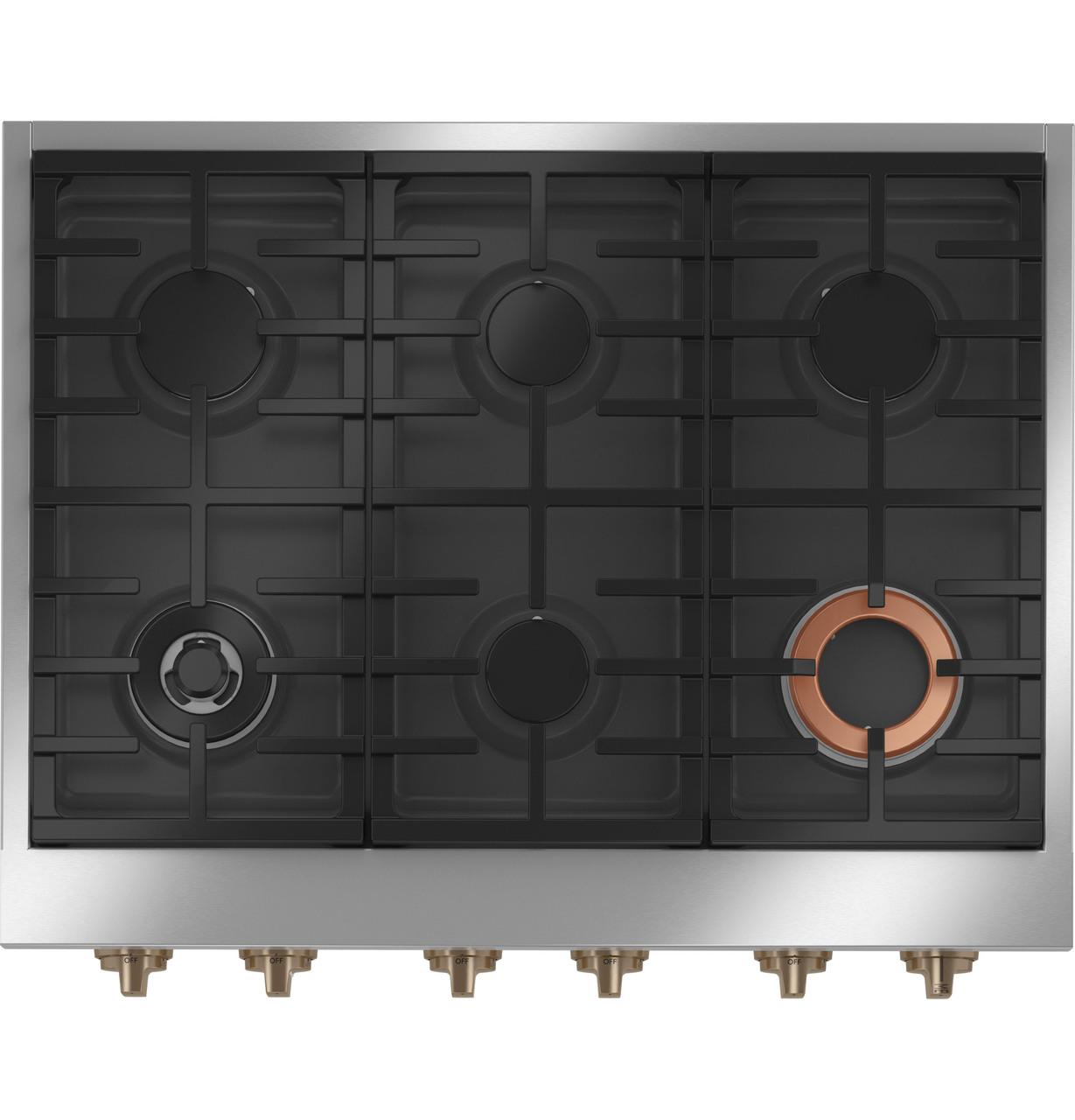 Cafe CGU366P4TW2 CAF(EBACK)™ 36" Commercial-Style Gas Rangetop with 6 Burners (Natural Gas)