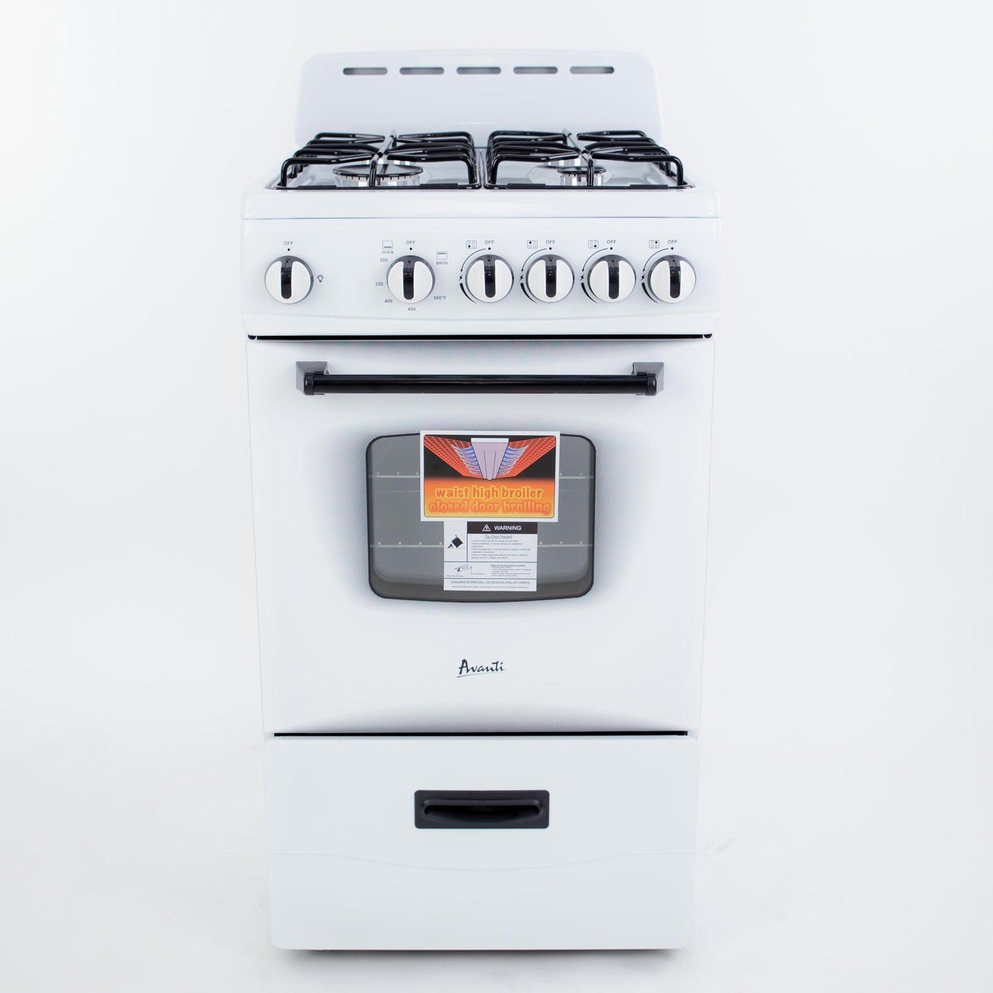 GR2013CSS Avanti 20" Gas Range - Stainless Steel