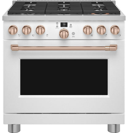 Cafe C2Y366P4TW2 CAF(EBACK)™ 36" Smart Dual-Fuel Commercial-Style Range with 6 Burners (Natural Gas)