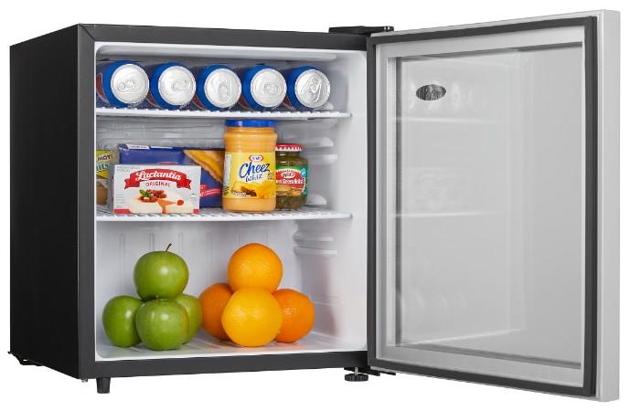 DAG016A1BDB Danby 1.6 cu. ft. Compact Glass Door Fridge in Platinum