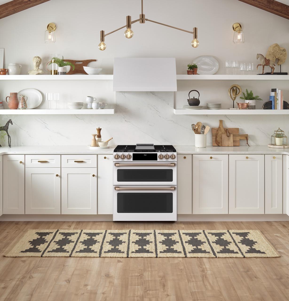 Cafe C2S950P4MW2 CAF(EBACK)™ 30" Smart Slide-In, Front-Control, Dual-Fuel, Double-Oven Range with Convection