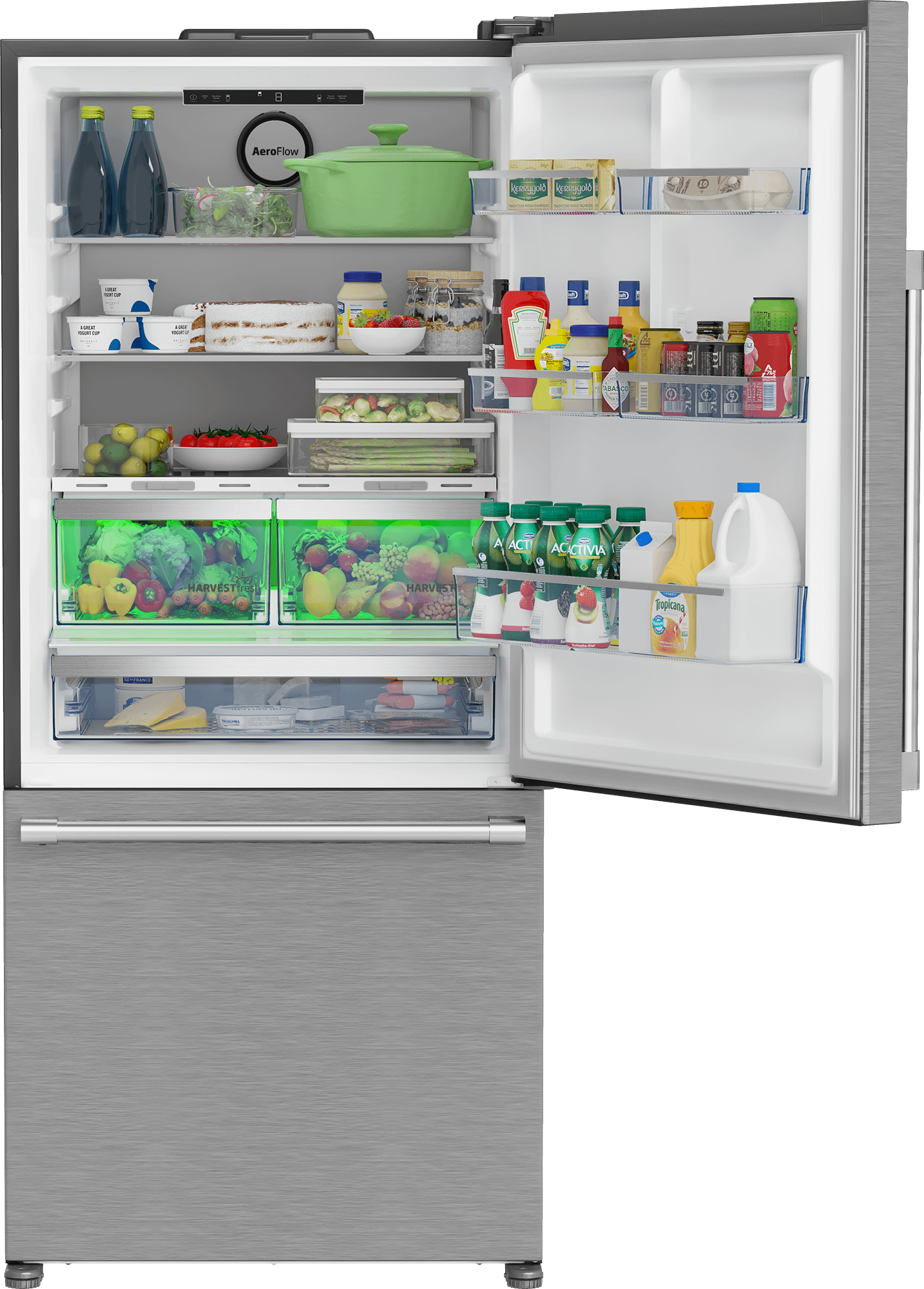 Beko BFBD30216SS 30" Bottom Freezer Refrigerator with HarvestFresh
