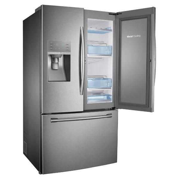 36" Wide, 30 cu. ft. Capacity 3-Door French Door Food ShowCase Refrigerator with Dual Ice Maker (Stainless Steel)