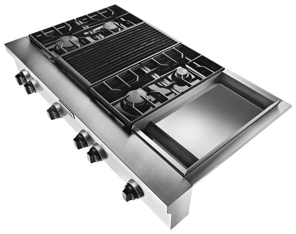 Kitchenaid 48-Inch 4 Burner Gas Rangetop, Commercial-Style - Stainless Steel