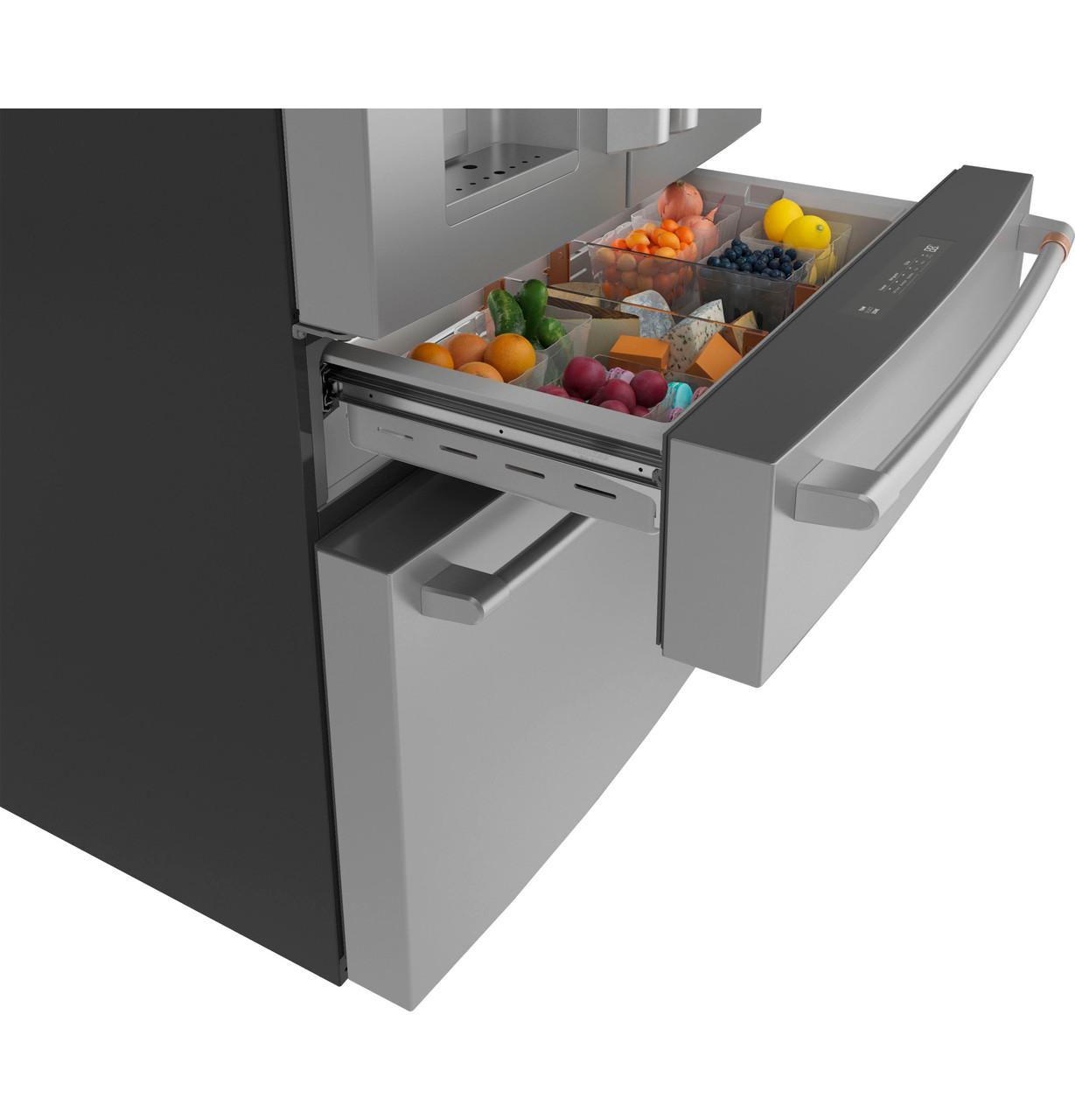 Cafe CXE22DP2PS1 CAF(EBACK)™ ENERGY STAR® 22.3 Cu. Ft. Smart Counter-Depth 4-Door French-Door Refrigerator