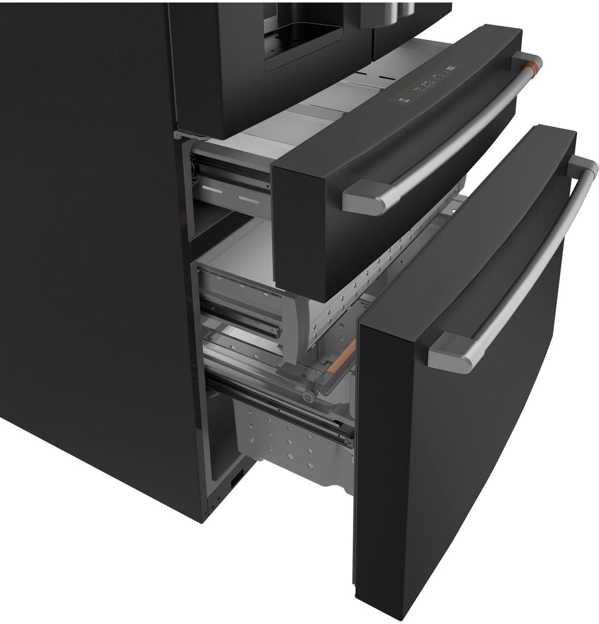 Cafe CXE22DP3PD1 CAF(EBACK)™ ENERGY STAR® 22.3 Cu. Ft. Smart Counter-Depth 4-Door French-Door Refrigerator