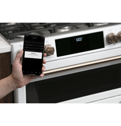Cafe CGS750P4MW2 CAF(EBACK)™ 30" Smart Slide-In, Front-Control, Gas Double-Oven Range with Convection