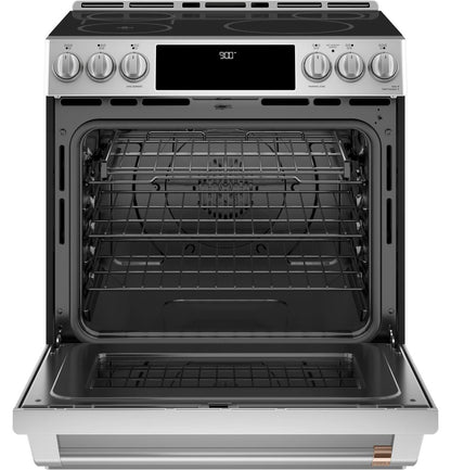 Cafe CHS90XP2MS1 CAF(EBACK)™ 30" Smart Slide-In, Front-Control, Induction and Convection Range with In-Oven Camera