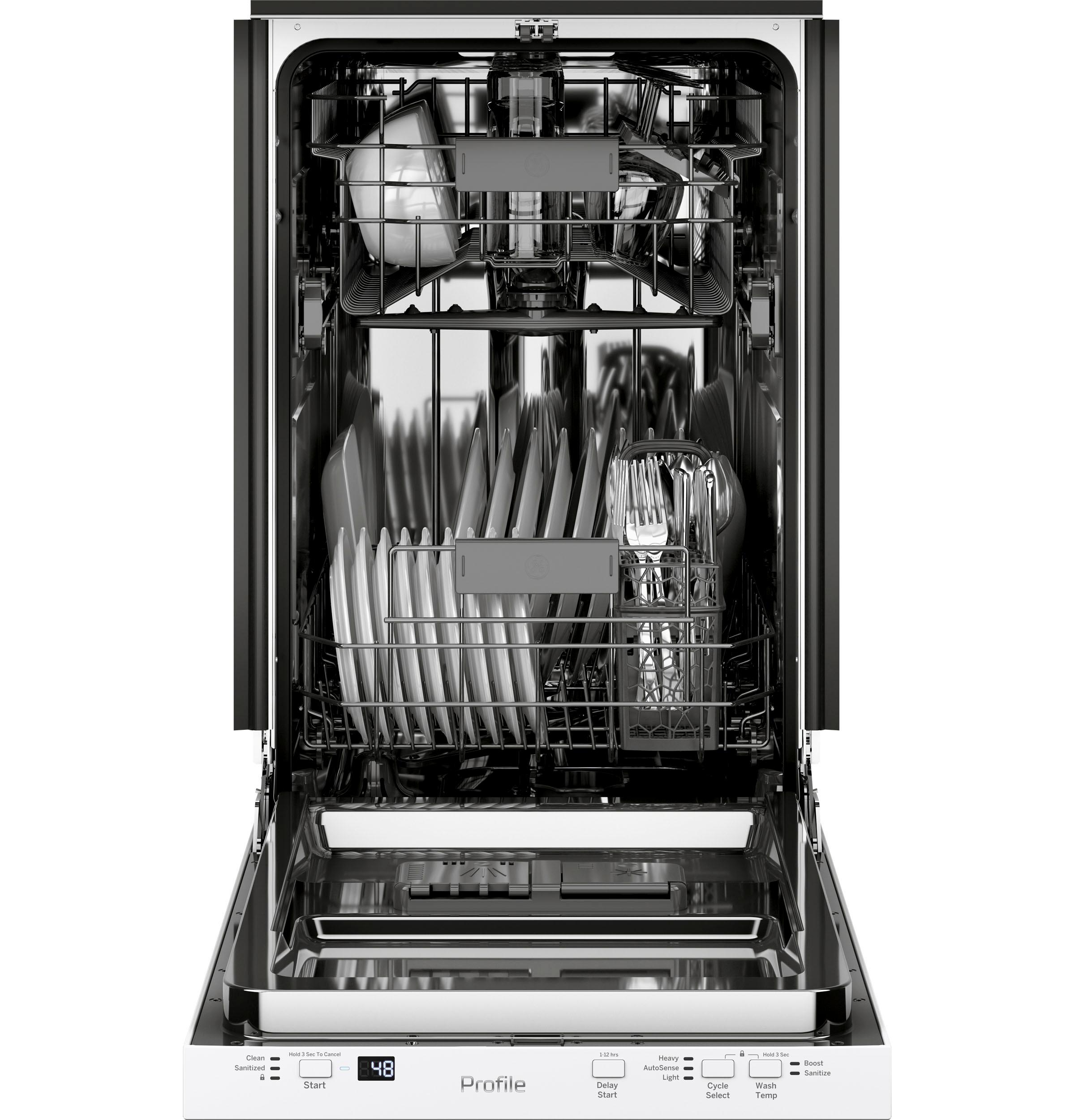 GE Profile™ ENERGY STAR® 18" ADA Compliant Stainless Steel Interior Dishwasher with Sanitize Cycle