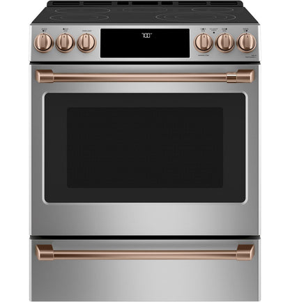 Cafe CES700P2MS1 CAF(EBACK)™ 30" Smart Slide-In, Front-Control, Radiant and Convection Range