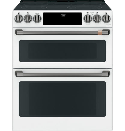 Cafe CES750P4MW2 CAF(EBACK)™ 30" Smart Slide-In, Front-Control, Radiant and Convection Double-Oven Range