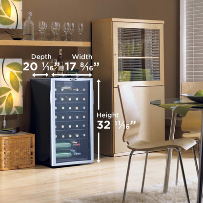 DWC350BLP Danby 36 Bottle Free-Standing Wine Cooler in Platinum