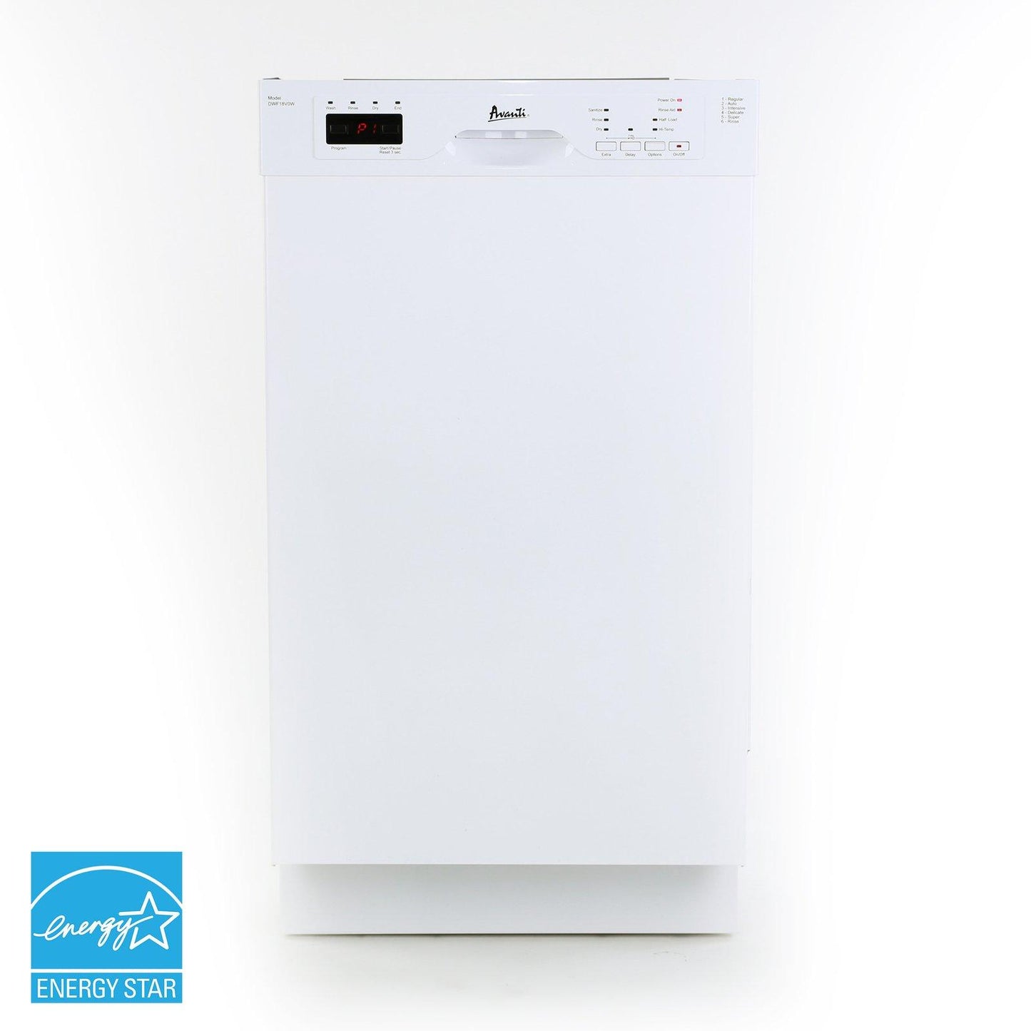 DWF18V0W Avanti 18" Built In Dishwasher - White