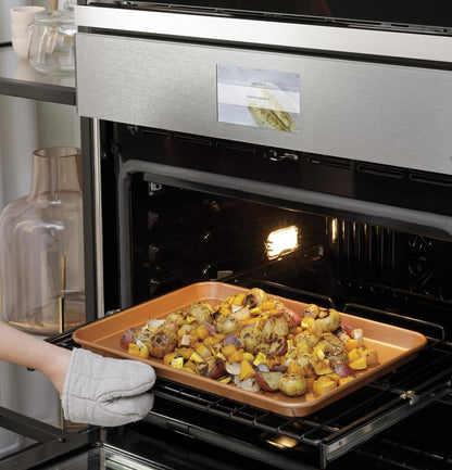 Cafe CTS70DM2NS5 CAF(EBACK)™ 30" Smart Single Wall Oven with Convection in Platinum Glass