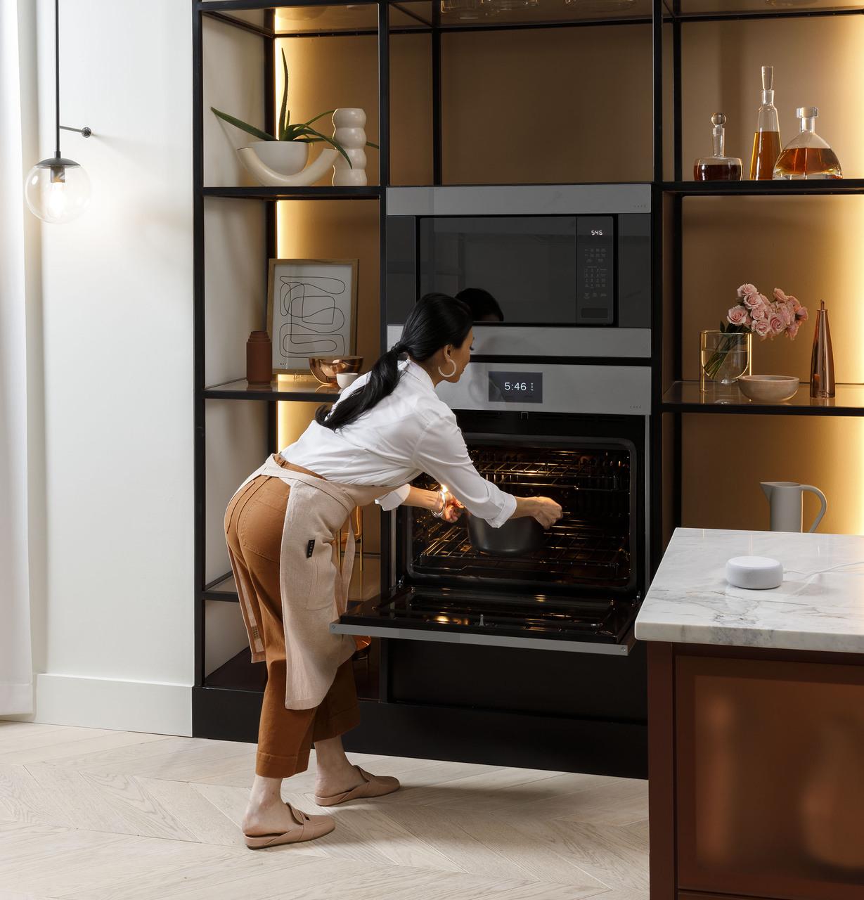 Cafe CTD90DM2NS5 CAF(EBACK)™ 30" Smart Built-In Convection Double Wall Oven in Platinum Glass