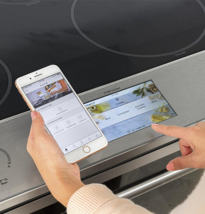 Cafe CHS90XM2NS5 CAF(EBACK)™ 30" Smart Slide-In, Front-Control, Induction and Convection Range with In-Oven Camera in Platinum Glass