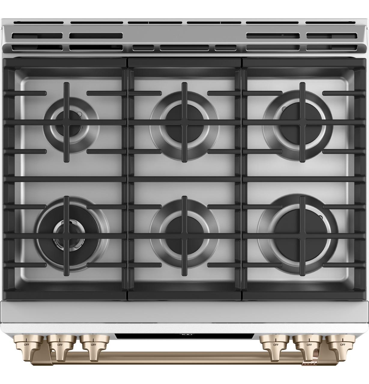 Cafe CGS700P4MW2 CAF(EBACK)™ 30" Smart Slide-In, Front-Control, Gas Range with Convection Oven