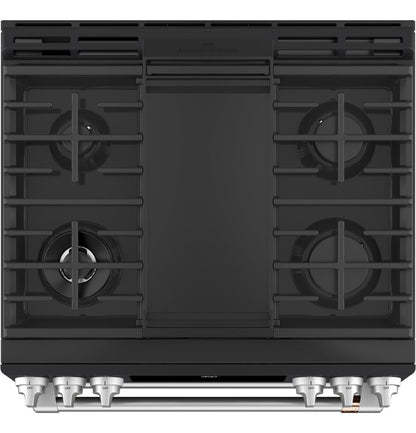 Caf(eback)™ 30" Smart Slide-In, Front-Control, Dual-Fuel, Double-Oven Range with Convection