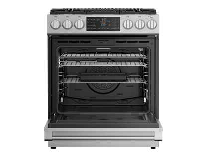 Beko SLDF30542SS 30" Stainless Steel Slide-In Dual Fuel Range
