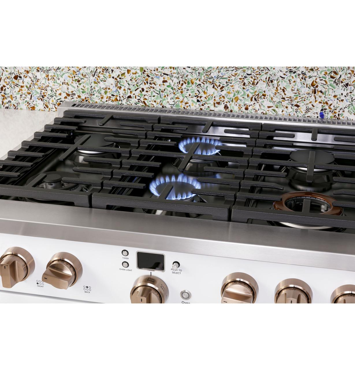 Cafe Caf(eback)™ 36" Smart Dual-Fuel Commercial-Style Range with 6 Burners (Natural Gas)