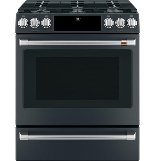 Cafe CGS700P3MD1 CAF(EBACK)™ 30" Smart Slide-In, Front-Control, Gas Range with Convection Oven