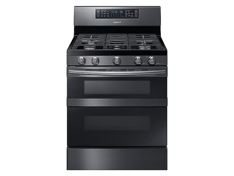 Samsung NX58M6850SG 5.8 cu ft. Smart Freestanding Gas Range with Flex Duo™ & Dual Door in Black Stainless Steel