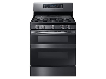 Samsung NX58M6850SG 5.8 cu ft. Smart Freestanding Gas Range with Flex Duo™ & Dual Door in Black Stainless Steel