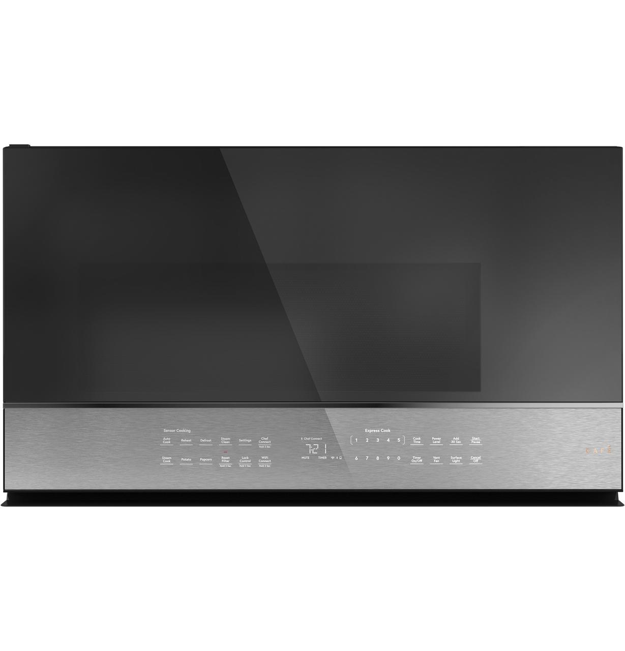 Cafe CVM721M2NS5 CAF(EBACK)™ 2.1 Cu. Ft. Smart Over-the-Range Microwave Oven in Platinum Glass