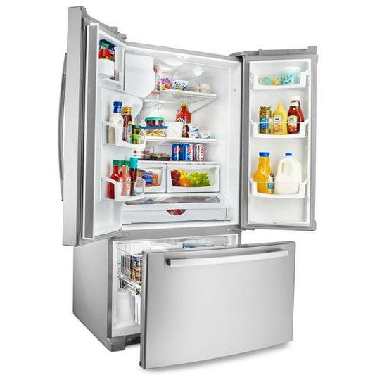36-inch French Door Bottom-Freezer Refrigerator with Fast Cool Option - black