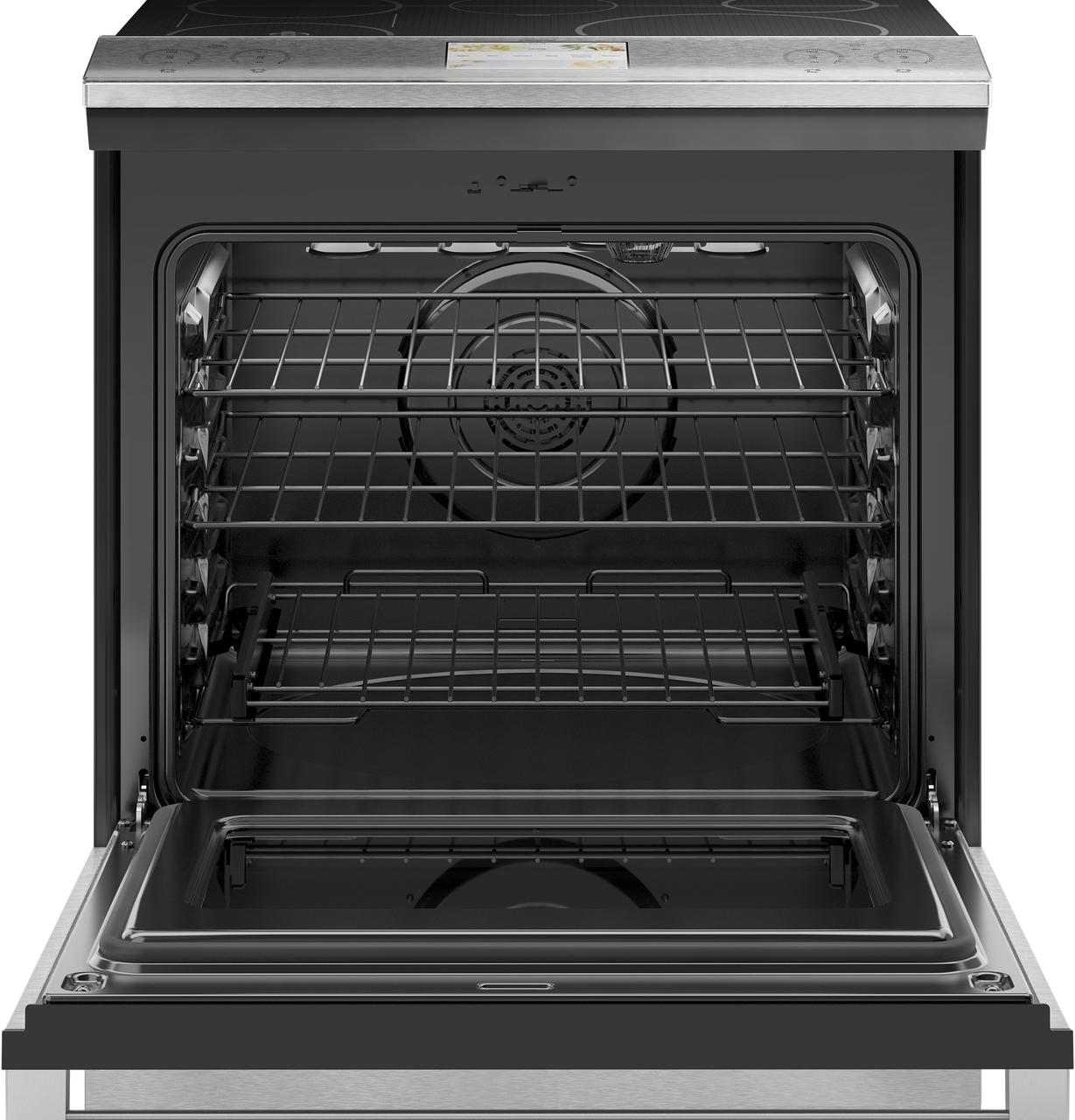 Cafe Caf(eback)™ 30" Smart Slide-In, Front-Control, Induction and Convection Range with In-Oven Camera in Platinum Glass