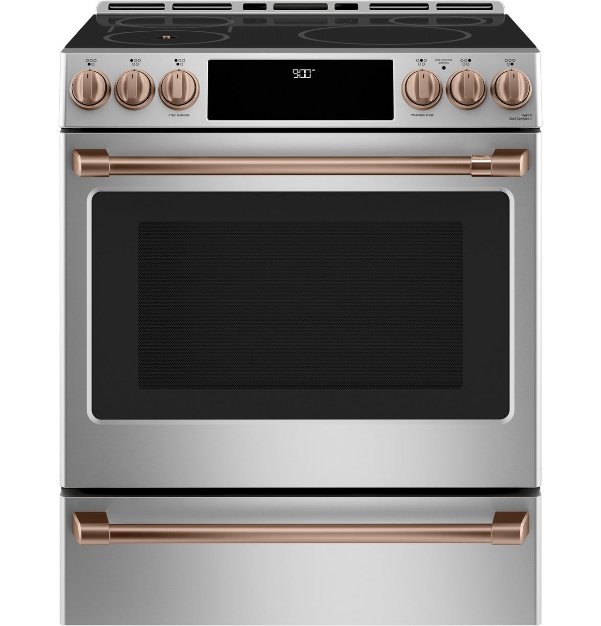 Cafe CHS90XP2MS1 CAF(EBACK)™ 30" Smart Slide-In, Front-Control, Induction and Convection Range with In-Oven Camera