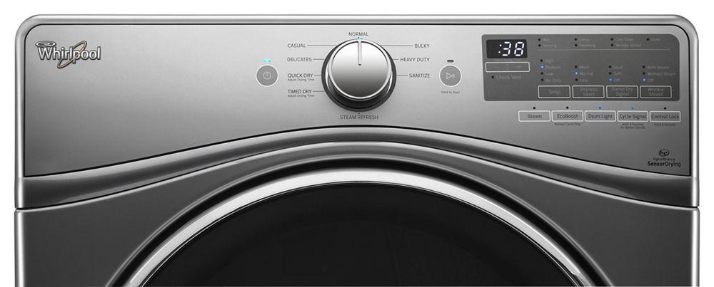 Whirlpool WED90HEFW 7.4 cu.ft Front Load Electric Dryer with Advanced Moisture Sensing, Steam Refresh