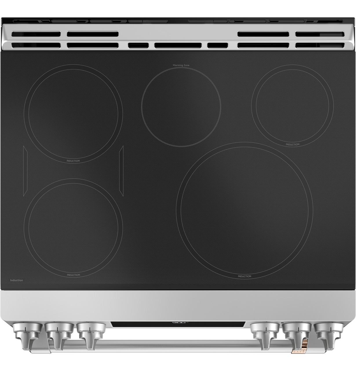 Cafe CHS900P2MS1 CAF(EBACK)™ 30" Smart Slide-In, Front-Control, Induction and Convection Range with Warming Drawer