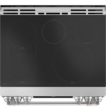 Cafe CHS900P2MS1 CAF(EBACK)™ 30" Smart Slide-In, Front-Control, Induction and Convection Range with Warming Drawer