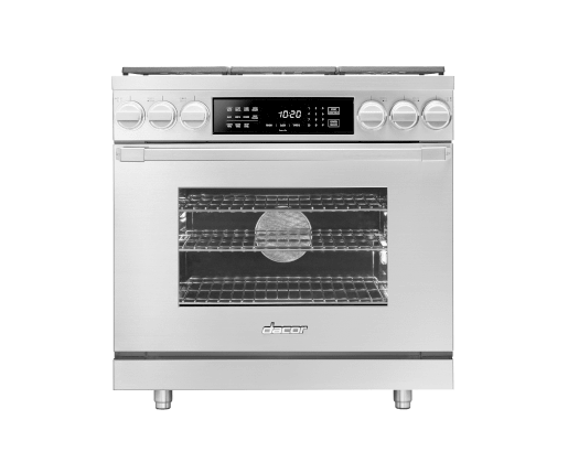 Dacor HDPR36SNG Dual Fuel Pro Range, Silver Stainless Steel, Natural Gas