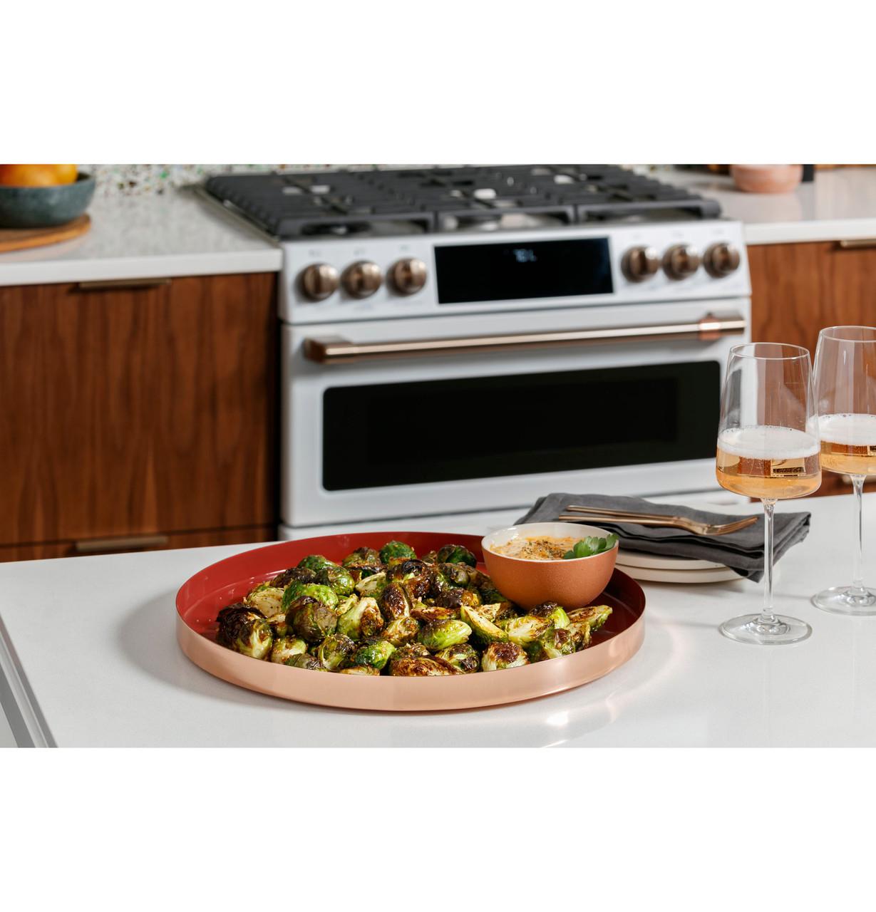 Cafe CES700P4MW2 CAF(EBACK)™ 30" Smart Slide-In, Front-Control, Radiant and Convection Range