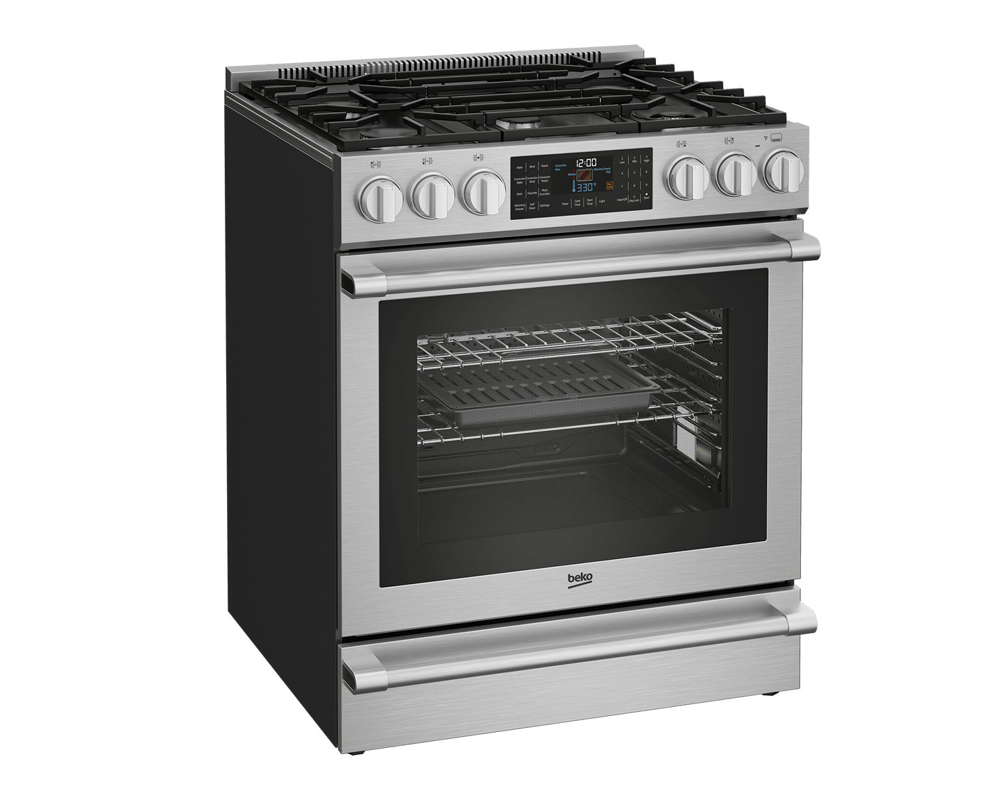 Beko SLDF30542SS 30" Stainless Steel Slide-In Dual Fuel Range