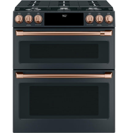 Caf(eback)™ 30" Smart Slide-In, Front-Control, Dual-Fuel, Double-Oven Range with Convection