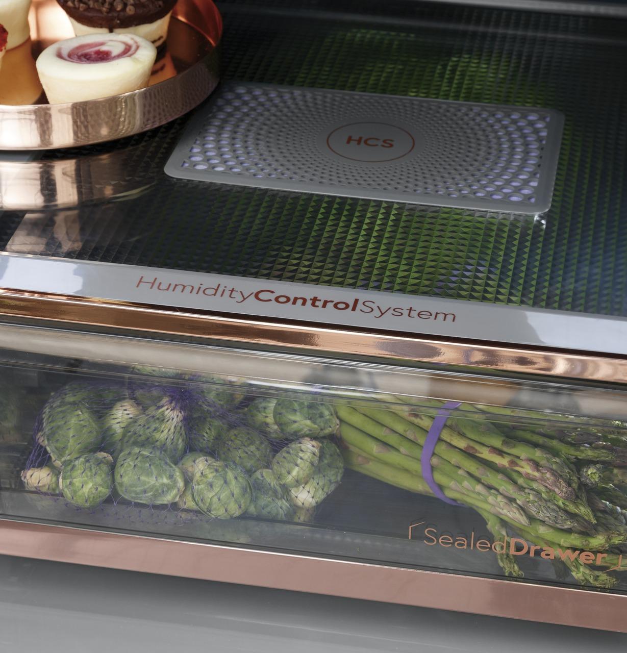 Cafe CVE28DM5NS5 CAF(EBACK)™ ENERGY STAR® 27.8 Cu. Ft. Smart 4-Door French-Door Refrigerator in Platinum Glass
