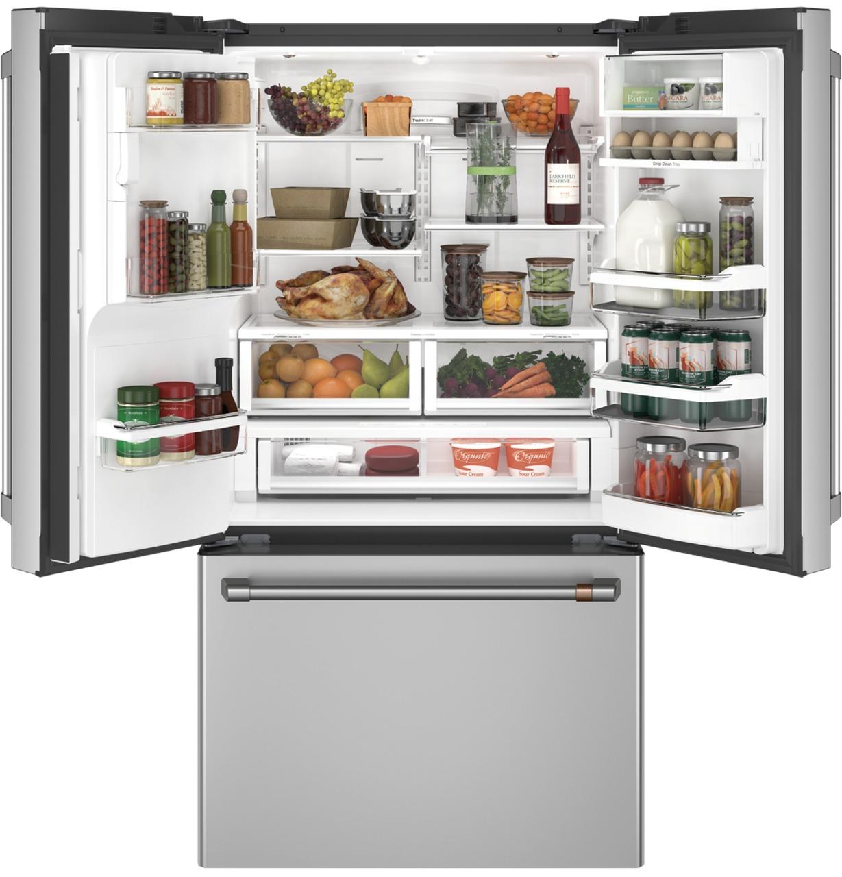 Cafe CYE22UP2MS1 Caf(eback)™ ENERGY STAR® 22.1 Cu. Ft. Smart Counter-Depth French-Door Refrigerator with Keurig® K-Cup® Brewing System