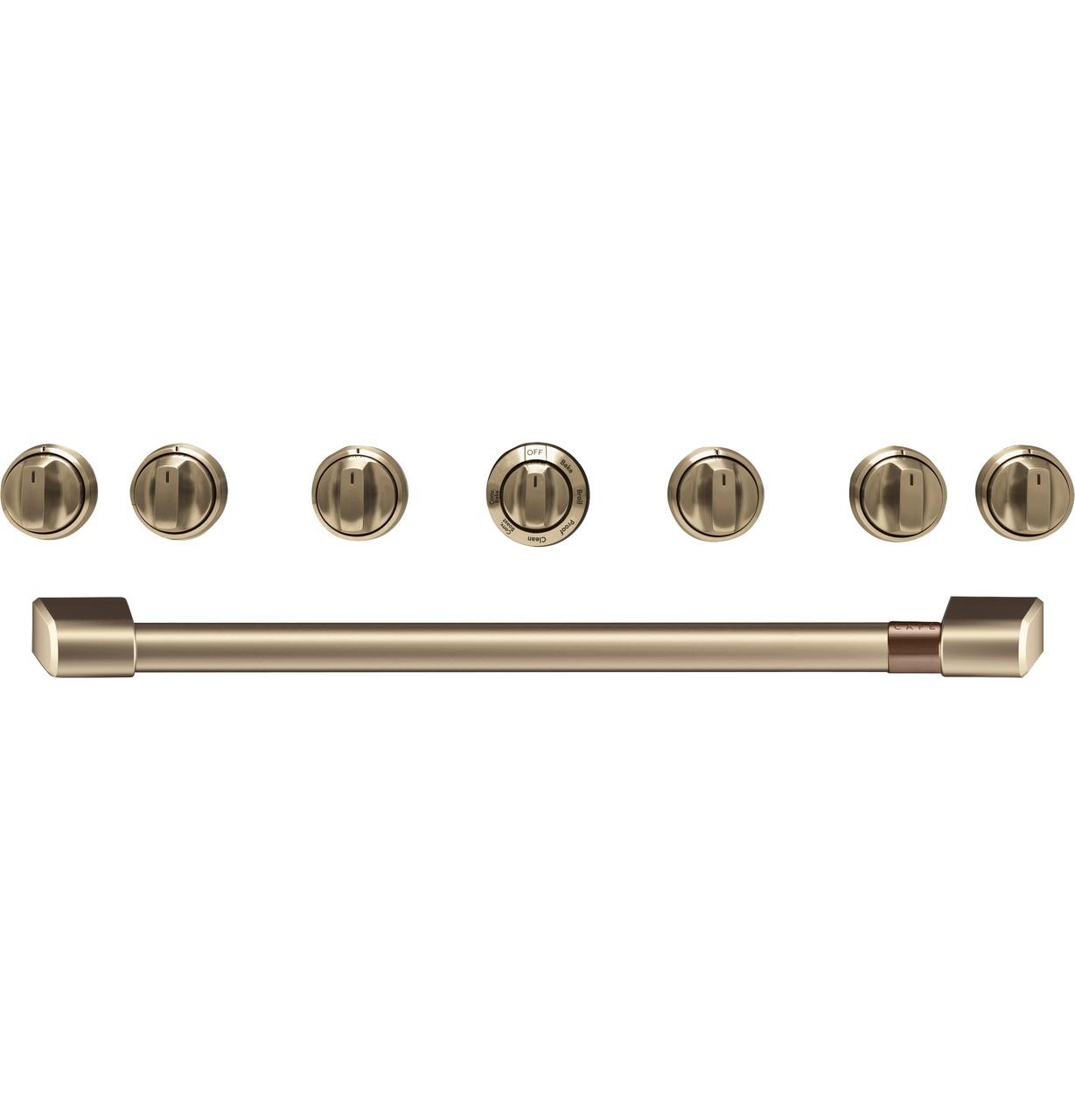 Cafe CXPR6HKPMBZ Caf(eback)™ 36" Brushed Bronze Handle & Knob Set for Pro Range and Rangetop