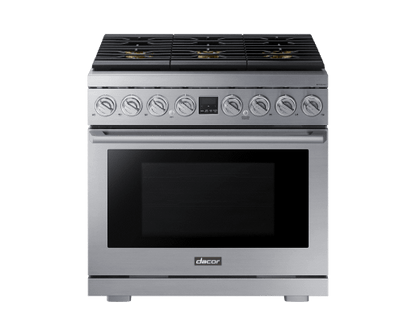 Dacor DOP36P86DLS Transitional 36" Dual-Fuel Range, Silver Stainless Steel, Natural Gas/Liquid Propan