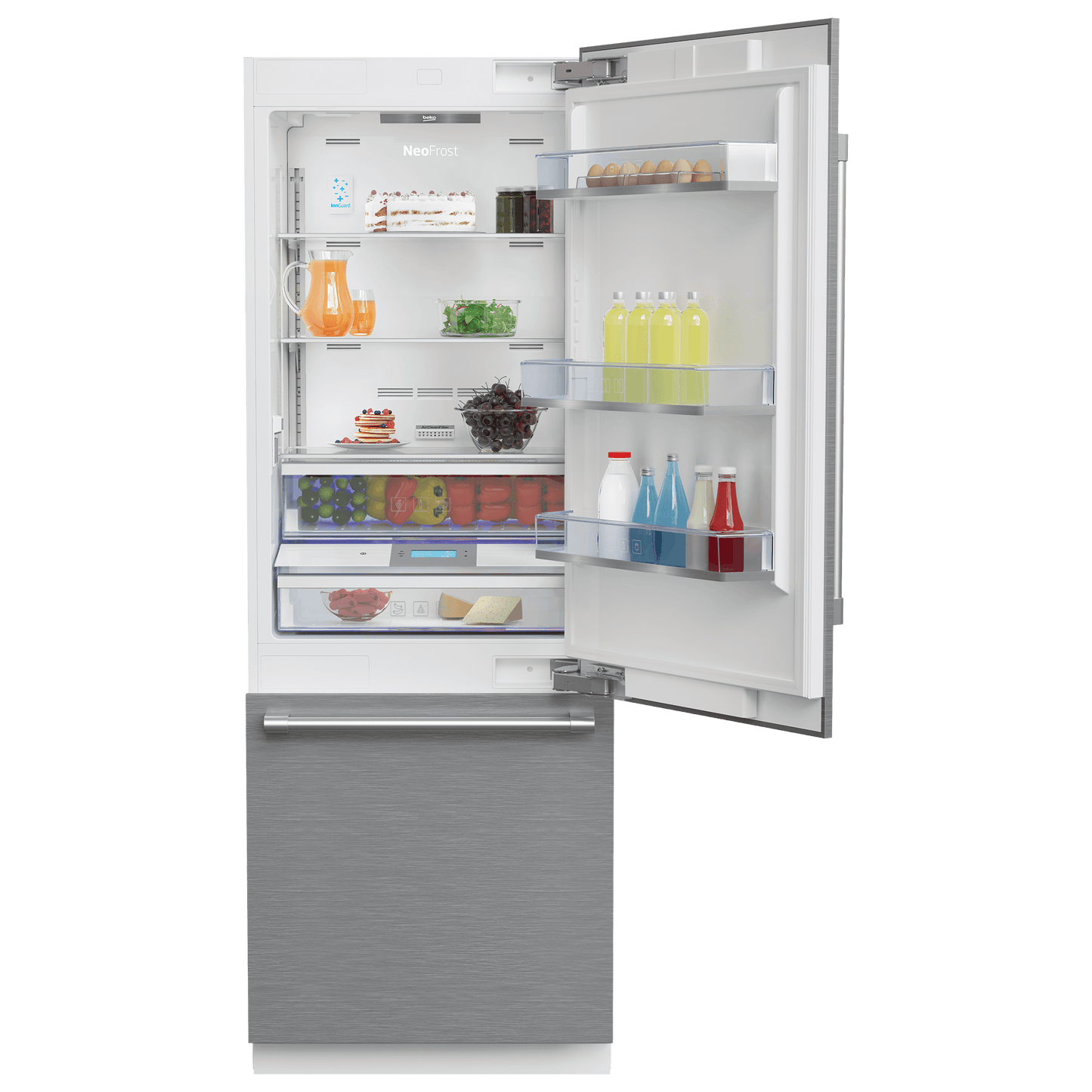 Beko BBBF3019IMWE 30" Freezer Bottom Built-In Refrigerator with Auto Ice Maker and Internal Water Dispenser