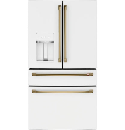 Cafe CXE22DP4PW2 CAF(EBACK)™ ENERGY STAR 22.3 Cu. Ft. Smart Counter-Depth 4-Door French-Door Refrigerator