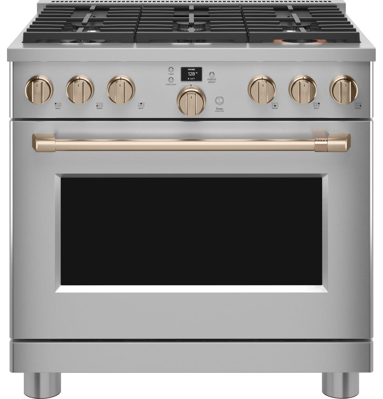 Cafe C2Y366P2TS1 CAF(EBACK)™ 36" Smart Dual-Fuel Commercial-Style Range with 6 Burners (Natural Gas)