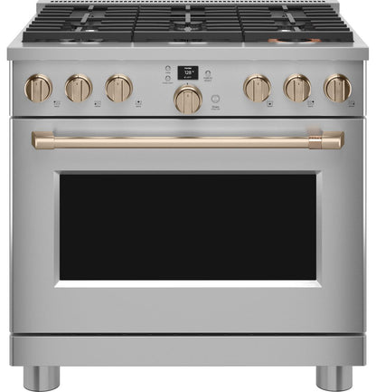 Cafe C2Y366P2TS1 CAF(EBACK)™ 36" Smart Dual-Fuel Commercial-Style Range with 6 Burners (Natural Gas)