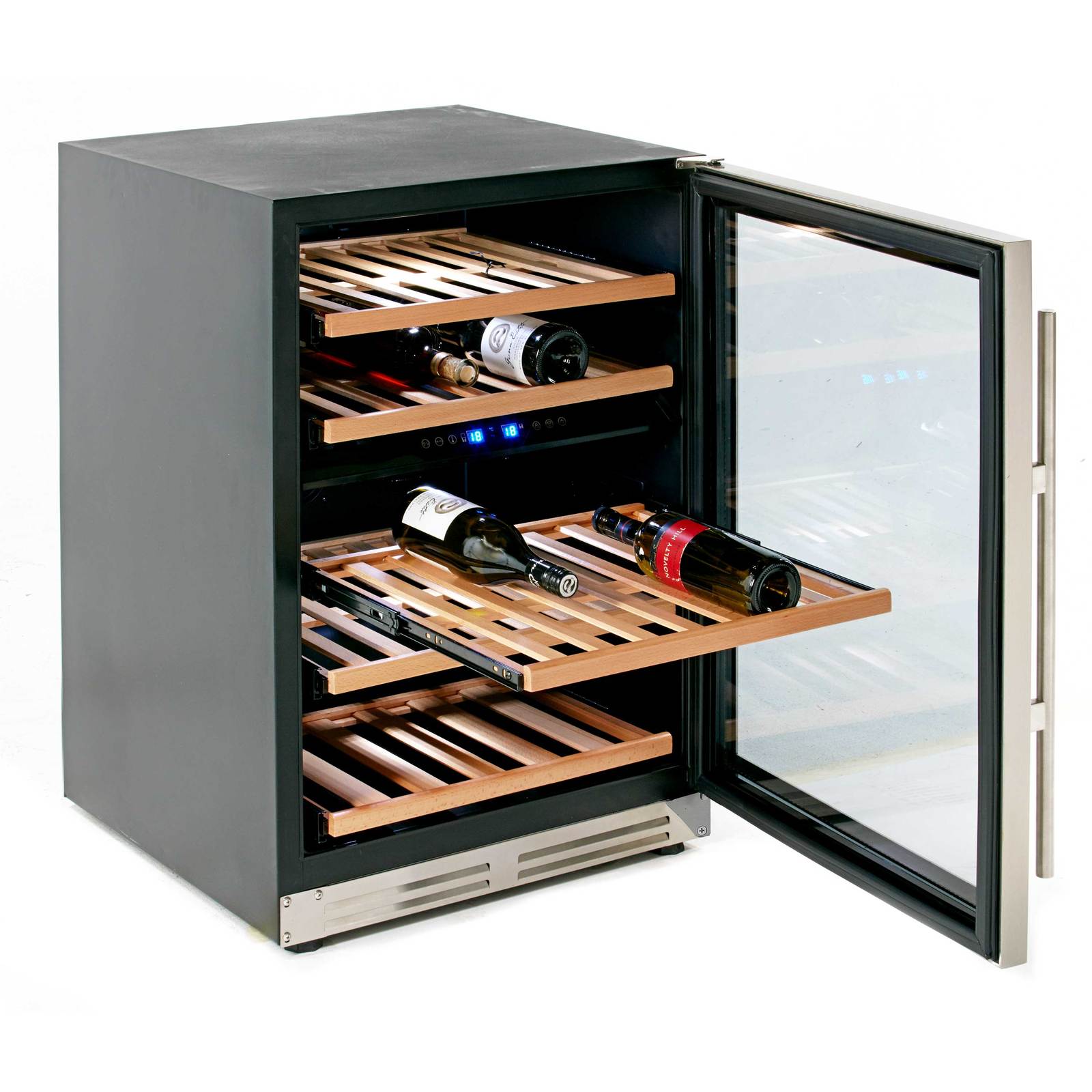 Avanti 43 Bottle DESIGNER Series Dual-Zone Wine Cooler - Stainless Steel with Black Cabinet / 43 Bottles