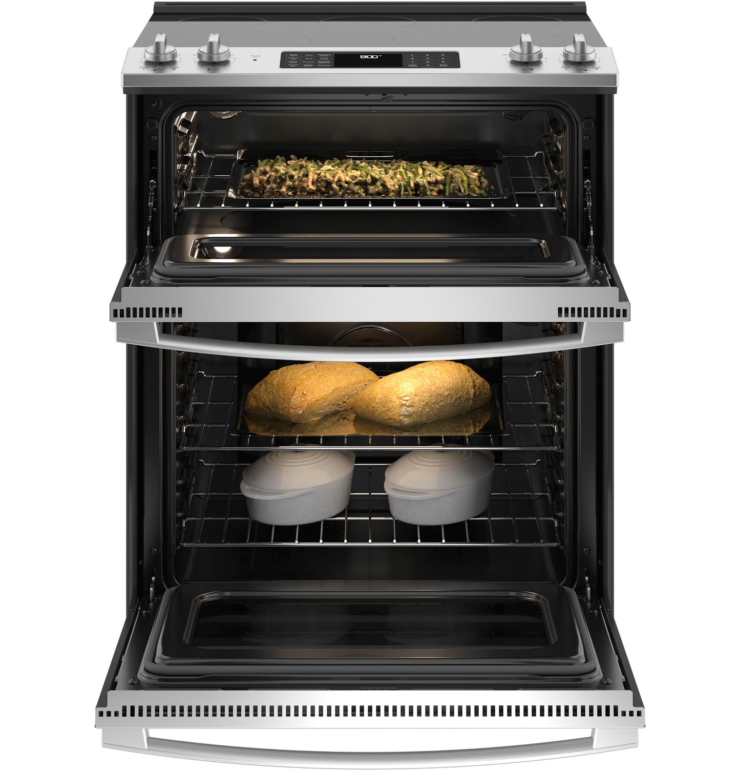 JSS86SPSS GE 30" Slide-In Electric Convection Double Oven Range