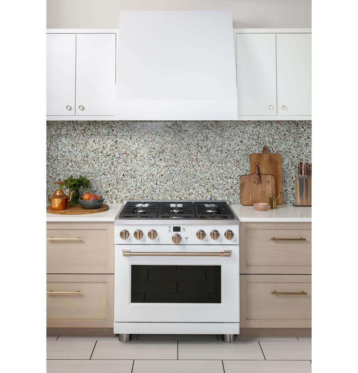 Cafe Caf(eback)™ 36" Smart All-Gas Commercial-Style Range with 6 Burners (Natural Gas)